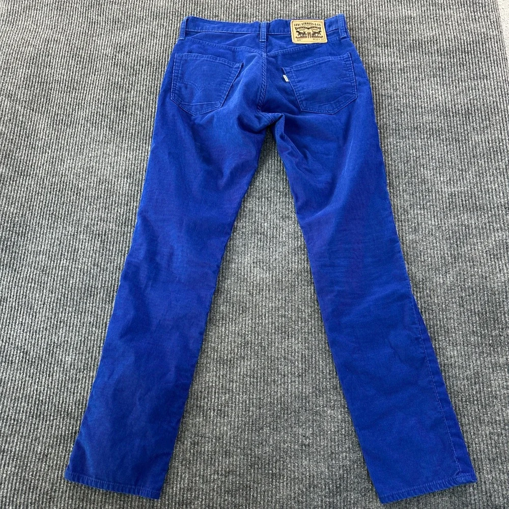 Levis Mens 511 Slim Fit Corduroy Pants 30x32 Blue Textured Cotton Blend